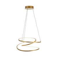 Gold Pendant Light with LED & Spiral Design - Loris