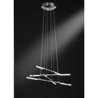 Chrome Pendant Light with LED Cross Design - Forte Chrome Pendant Light with LED Cross Design - Forte