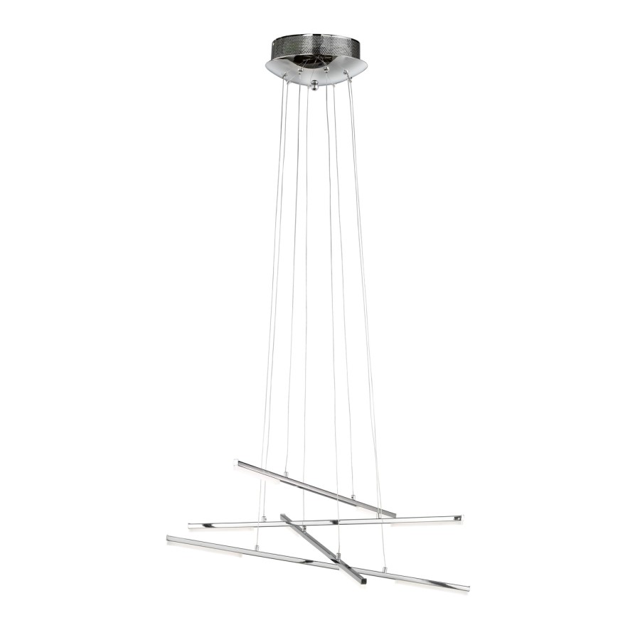 Chrome Pendant Light with LED Cross Design - Forte