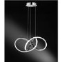 Pendant Light in Chrome & White with Curved Design - Indigo