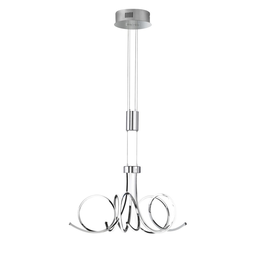 Chrome Pendant Light with Swirl Design - Cyrano
