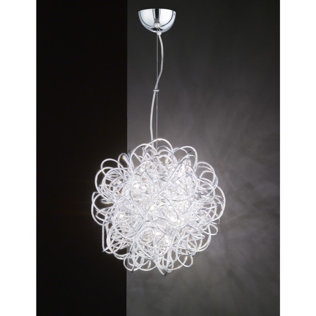 Wofi Silver Swirling Design Pendant Light