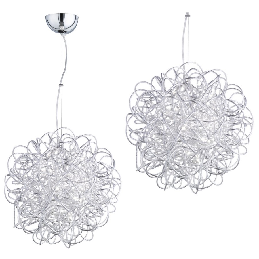 Wofi Silver Swirling Design Pendant Light