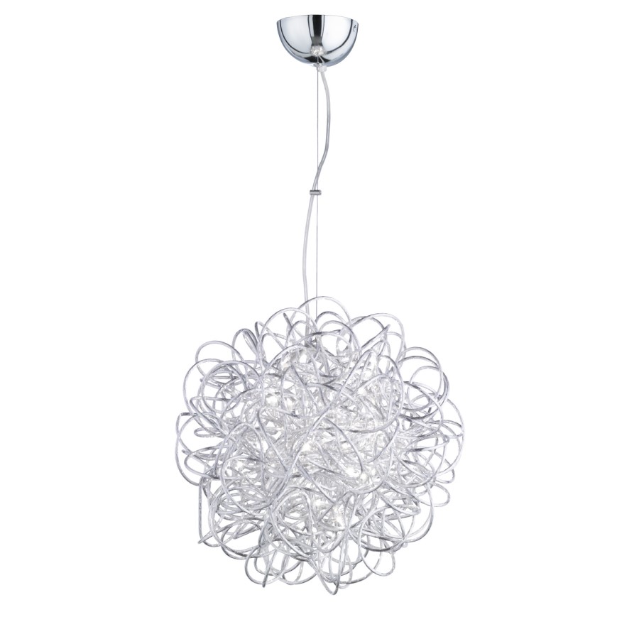Wofi Silver Swirling Design Pendant Light
