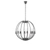 Pendant in Grey with 8 Candle Lights &amp; Caged Design - Valetta
