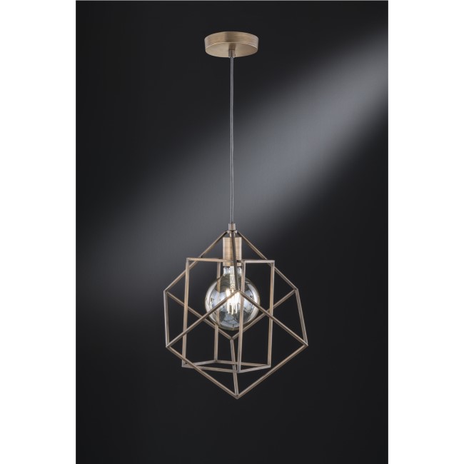 Gold Pendant Light with Caged Design - Girona