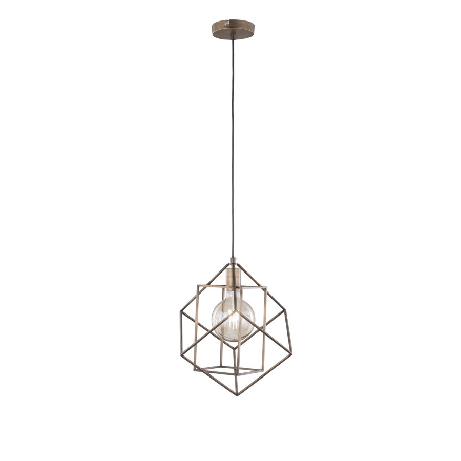 Gold Pendant Light with Caged Design - Girona