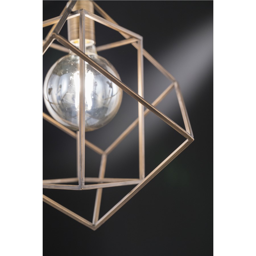 Gold Pendant Light with Caged Design - Girona