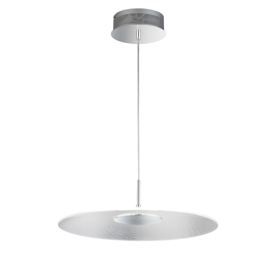 Chrome Pendant Light with Acrylic Shade - Coco