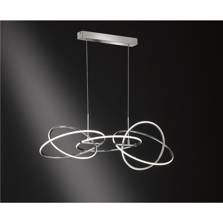 Chrome Pendant with LED Light - Spring