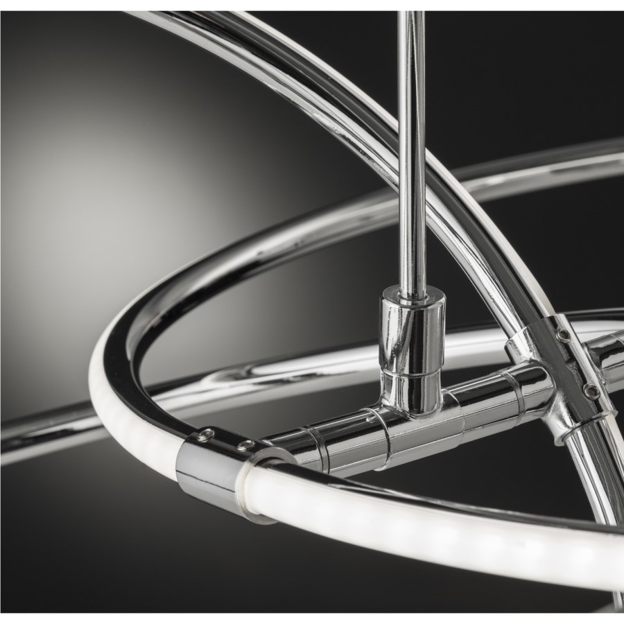 Chrome Pendant with LED Light - Spring