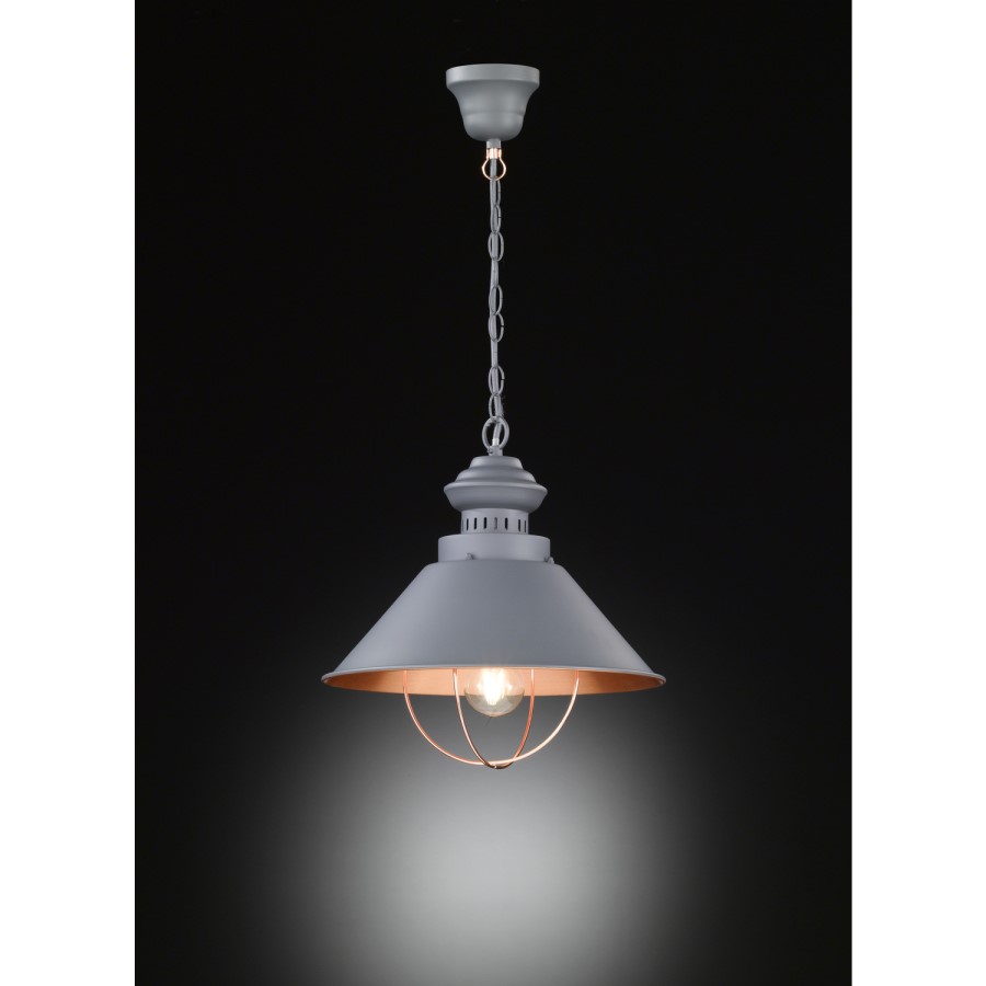 Pendant Light in Grey & Copper - Florence 