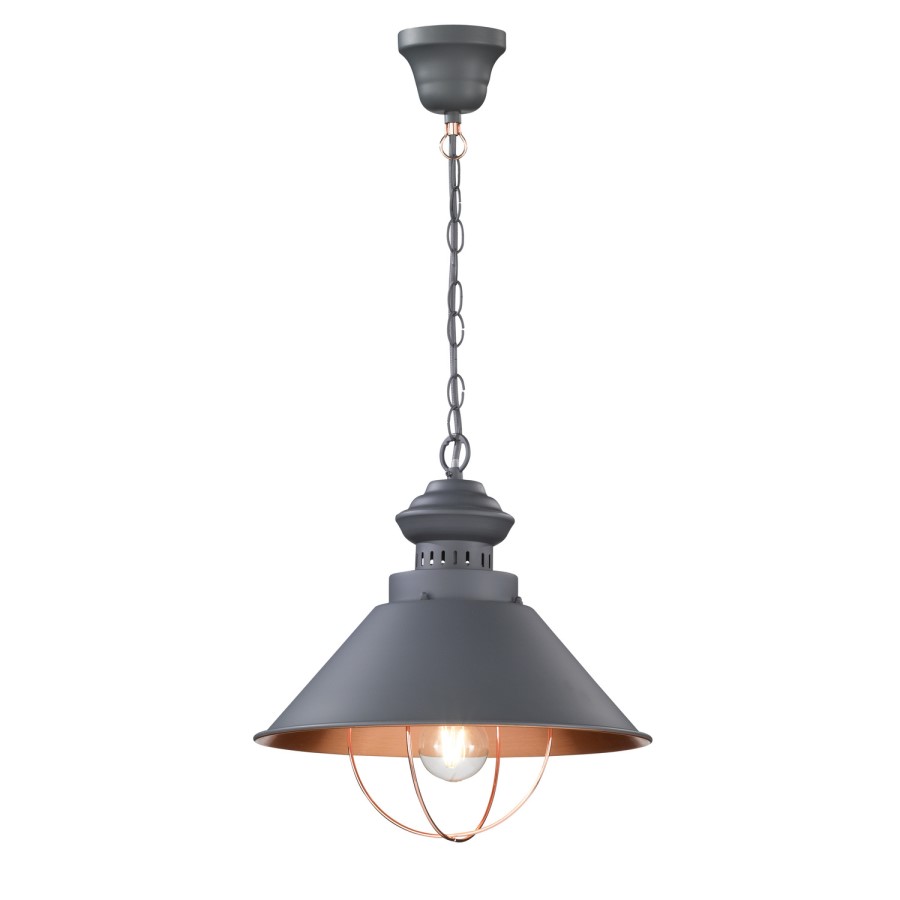Pendant Light in Grey & Copper - Florence 