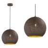 Pendant Light with Round Antique Brown Shade - Avila