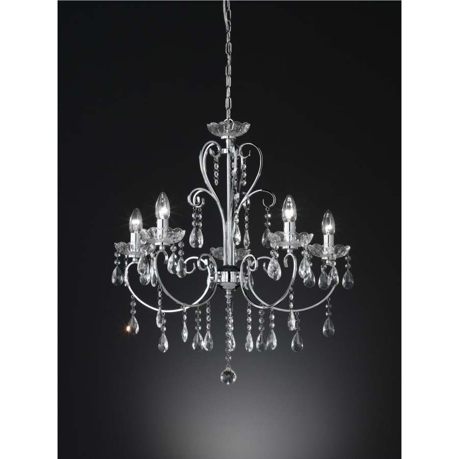 5 Light Chandelier with Crystals - Arizona
