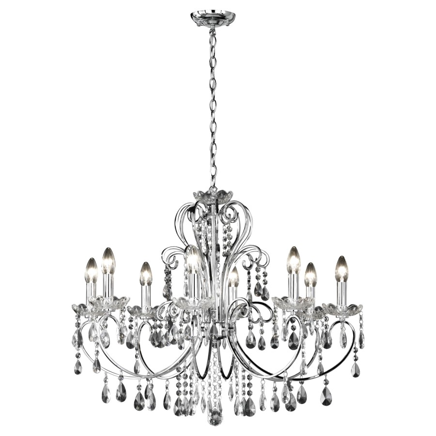 8 Light Chandelier with Silver Crystals - Arizona