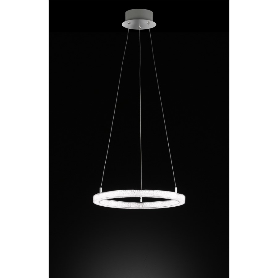 Chrome Pendant Light with LED Loop - Victoria 