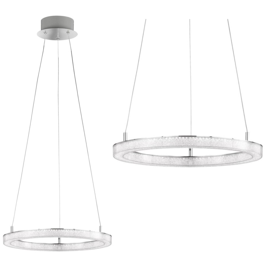 Chrome Pendant Light with LED Loop - Victoria 