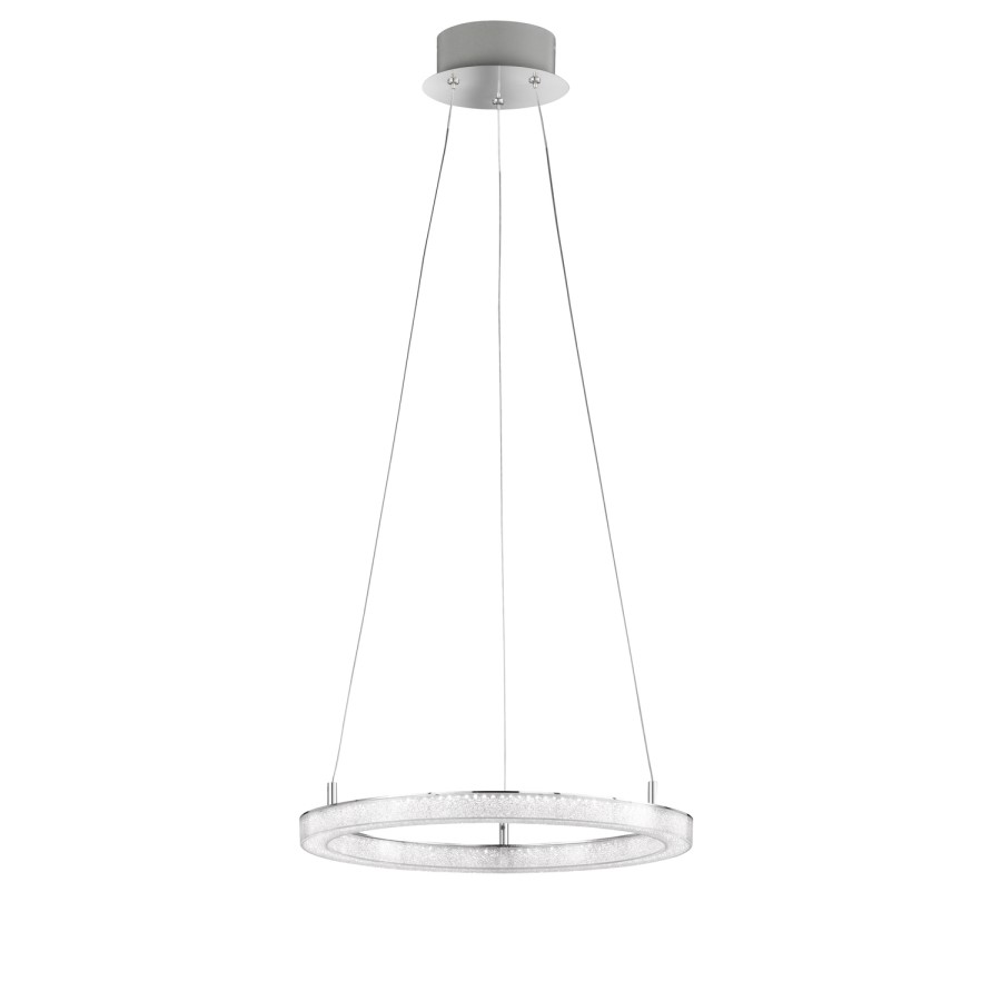 Chrome Pendant Light with LED Loop - Victoria 