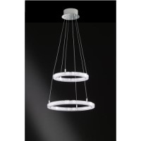 Chrome  Pendant Light with 2 LED Loops - Victoria 
