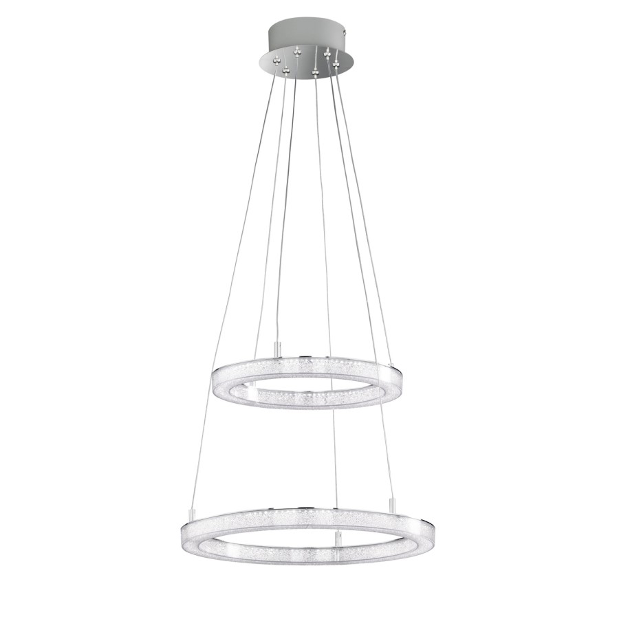 Chrome  Pendant Light with 2 LED Loops - Victoria 