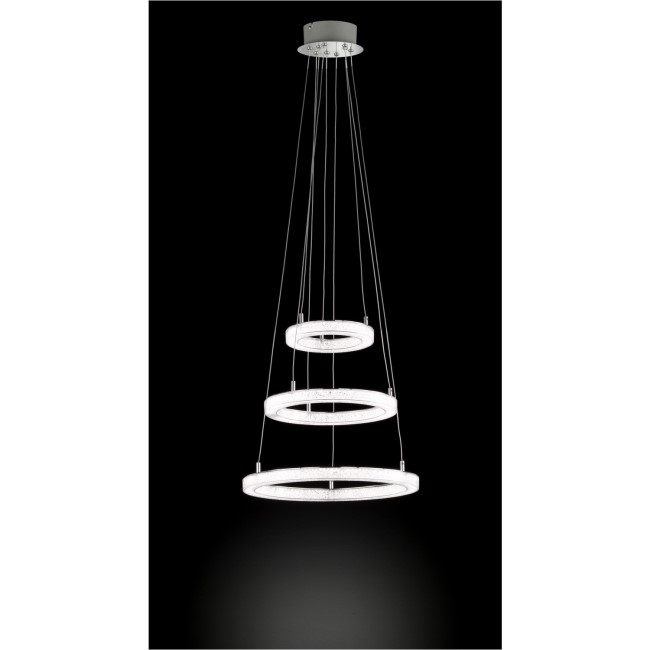 Chrome Pendant Light with 3 LED Loops - Victoria