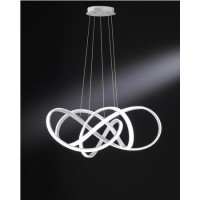Chrome Pendant with LED Light - Art
