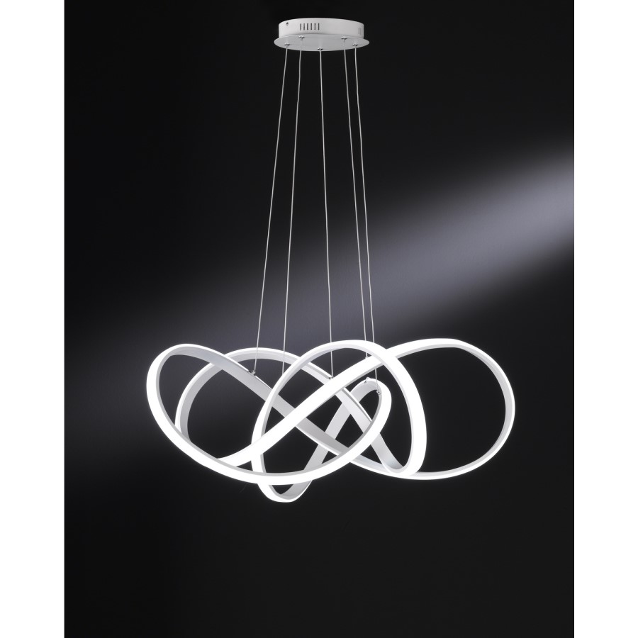 Chrome Pendant with LED Light - Art