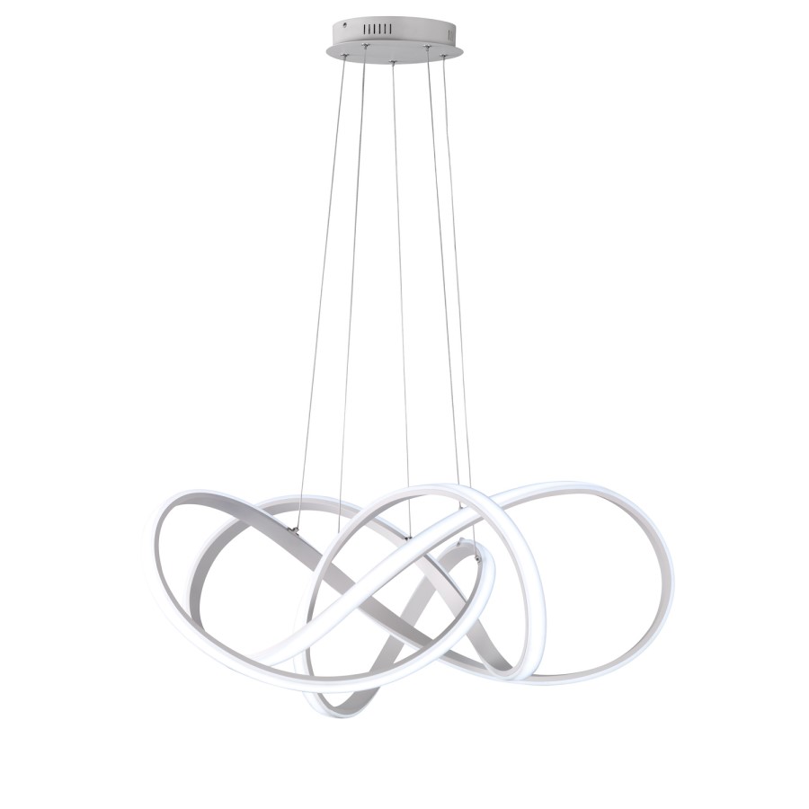 Chrome Pendant with LED Light - Art