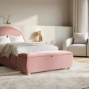 LAC001 Pink Velvet Ottoman Storange Blanket Box 124cm - Lacey