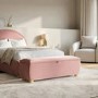 Pink Velvet Ottoman Storange Blanket Box 124cm - Lacey