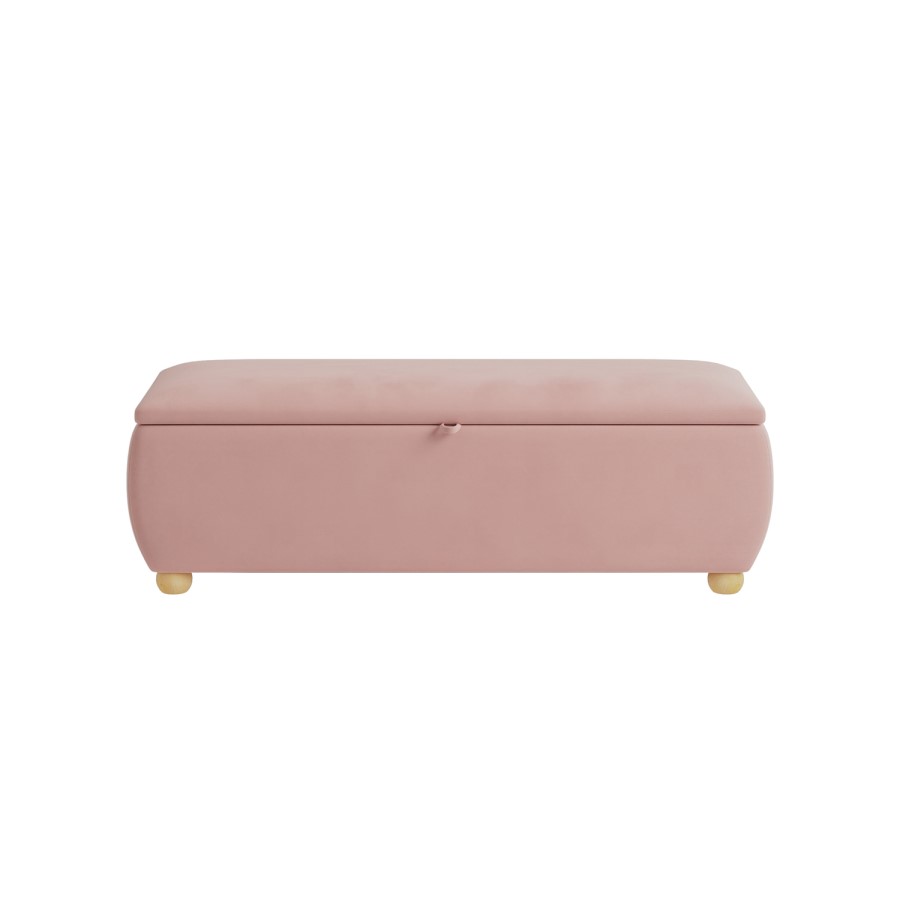 Pink Velvet Ottoman Storange Blanket Box 124cm - Lacey