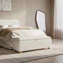 LAC002 Cream Chenille Ottoman Storange Blanket Box 124cm - Lacey