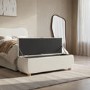 Cream Chenille Ottoman Storange Blanket Box 124cm - Lacey