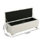 Cream Chenille Ottoman Storange Blanket Box 124cm - Lacey