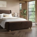 LAC003 Brown Velvet Ottoman Storange Blanket Box 150cm - Lacey