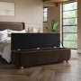Brown Velvet Ottoman Storange Blanket Box 150cm - Lacey