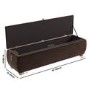 Brown Velvet Ottoman Storange Blanket Box 150cm - Lacey