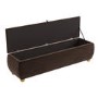 Brown Velvet Ottoman Storange Blanket Box 150cm - Lacey