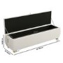 Cream Chenille Ottoman Storange Blanket Box 150cm - Lacey