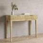 GRADE A1 - Small Solid Mango Wood Console Table with Fluted Detail Drawers - Linea