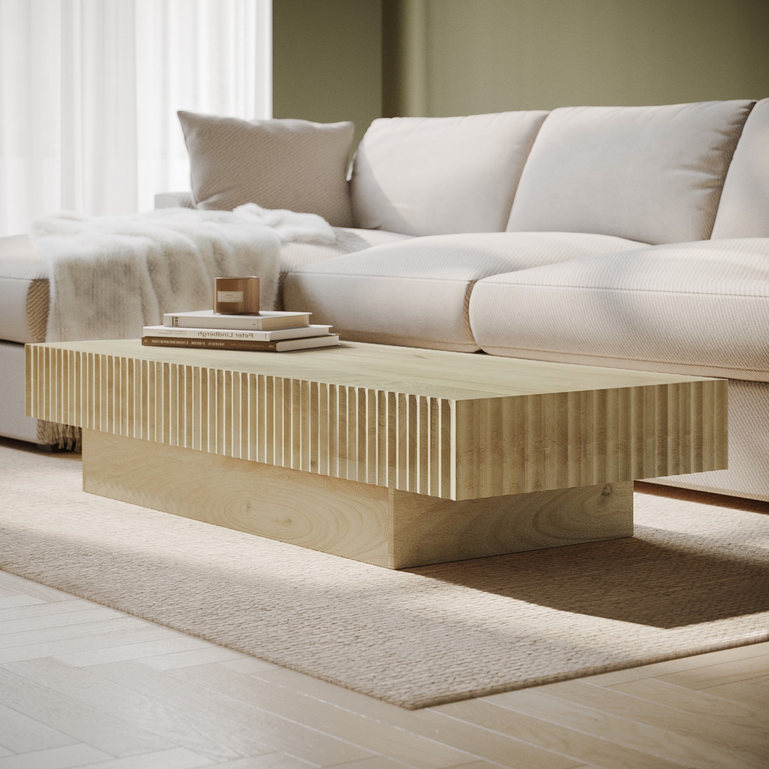 GRADE A1 - Rectangular Mango Wood Coffee Table - Linea - Furniture123