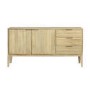 Large Solid Mango Fluted Wood Sideboard with Drawers - Linea