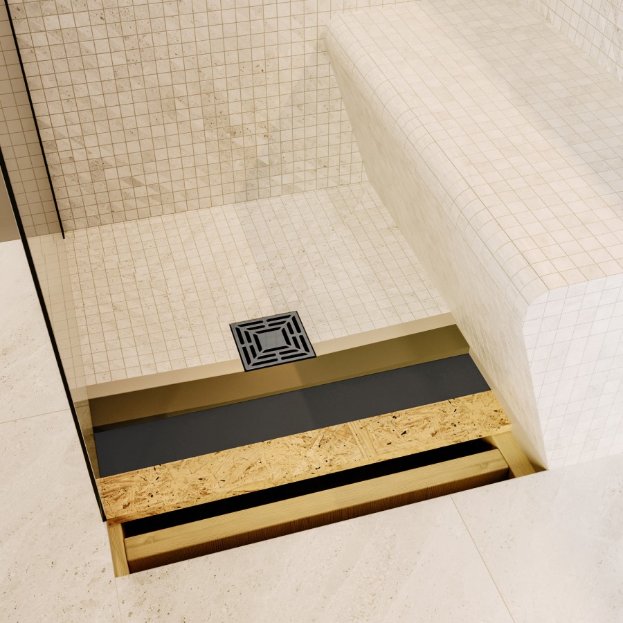 1000 x 800mm Wet Room Shower Tray Formers (Tile-Ready Boards) with Square Waste