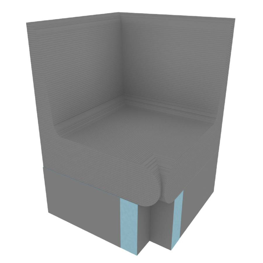 Tile-Ready Corner Bench 600x600x870mm - Lagoon