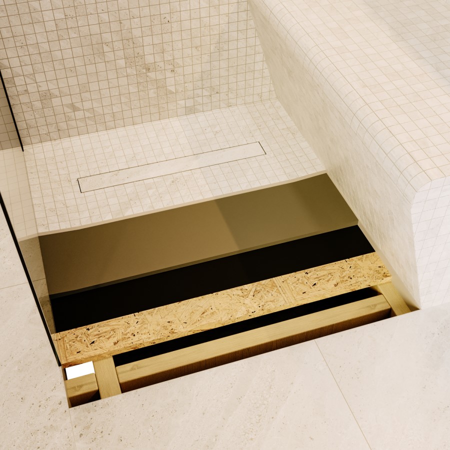 1700 x 800mm Wet Room Shower Tray Formers (Tile-Ready Boards) with Linear End Waste