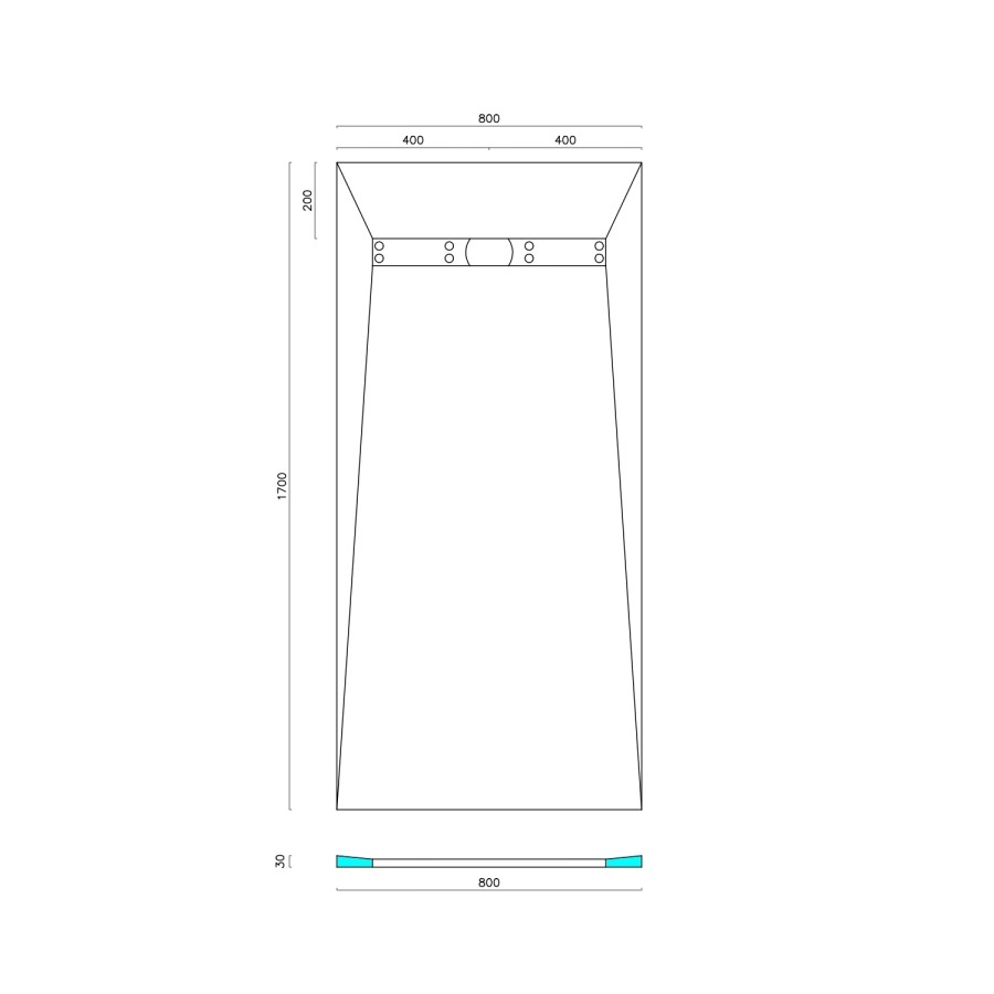 1700 x 800mm Wet Room Shower Tray Formers (Tile-Ready Boards) with Linear End Waste