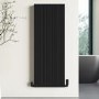 Black Designer Fluted Vertical Radiator 1200 x 440mm - Laguna