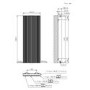 Black Designer Fluted Vertical Radiator 1200 x 440mm - Laguna