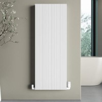 White Designer Fluted Vertical Radiator 1200 x 440mm - Laguna